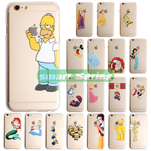 Grind Arenaceous Transparent Hard Case For iPhone 6 4.7 Shell Simpsons Snow White Hand Graps the Logo Cellphone Back Cover Case