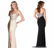 Hot Sale New Design 2015 Sexy Sweetheart Backless Sleeveless Crystal Rhinestone Girls Prom Dresses Floor Length Long Satin Dress