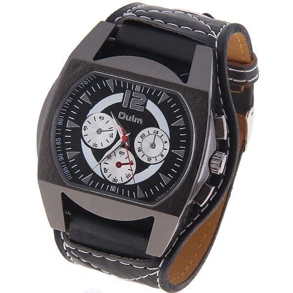 Brand Oulm 9795 Men s Adventure Multi Function Quartz Military Watch Genuine Leather Strap Sport Watches