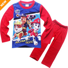 Hot Sale 3-8 Years Children’s Pajamas Long Sleeve Clothing Set For Kids Boys Fashion Cartoon Patrol Home Wear Paw Pijamas PJS
