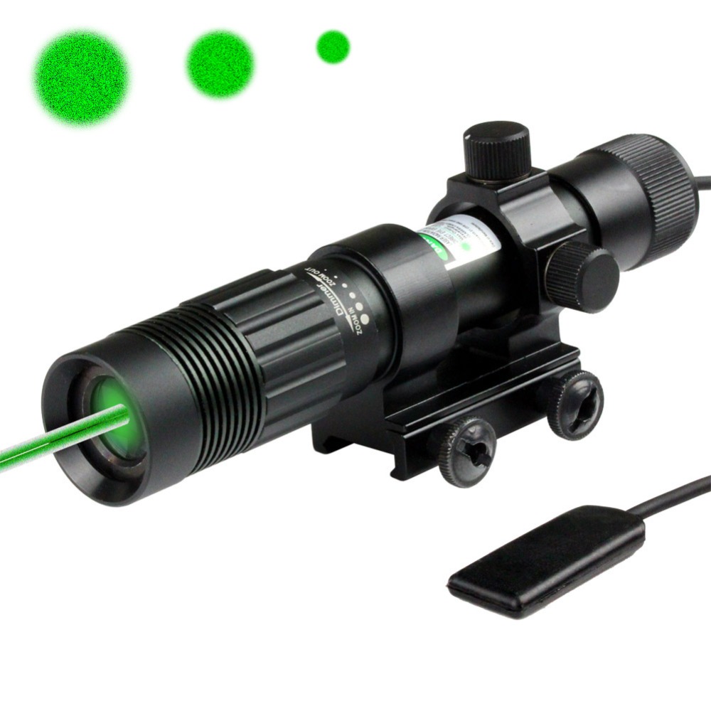 Green Laser Adjustable Sight Flashlight Illuminator Designator