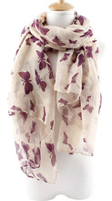 Wholesale New Fashion Women Butterfly Print Long Scarf Elegant Cotton Scarves Neck Wrap Stole Neckerchief 6