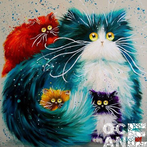 colorful cat diy diamond painting cross stitch animal series home decoration sqaure drill full diamond embroidery