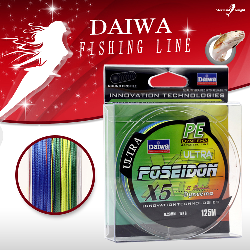 Daiwa 4 Strands PE Braided Fishing Line 125m Japanese Multicolor Multifilament Fishing line 10lb-40LB