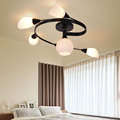 Nordic American pastoral 4heads ceiling lamp living room restaurant LED ceiling light simple fashion glass villa