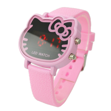 Montre Enfant Cute pink Hello kitty Led Digital Watch For Children Girls Fashion Lady Rubber Strap Wrist Watch Relogio Esportivo