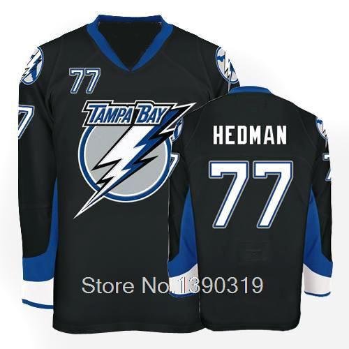 Cheap Tampa Bay Lightning 77 Victor Hedman Black Jersey Original Stitched Hockey Jerseysin