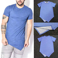 Men S T Shirt Summer Fashion Blue T shirt Cool Oversized Hip Hop Extended T shirt