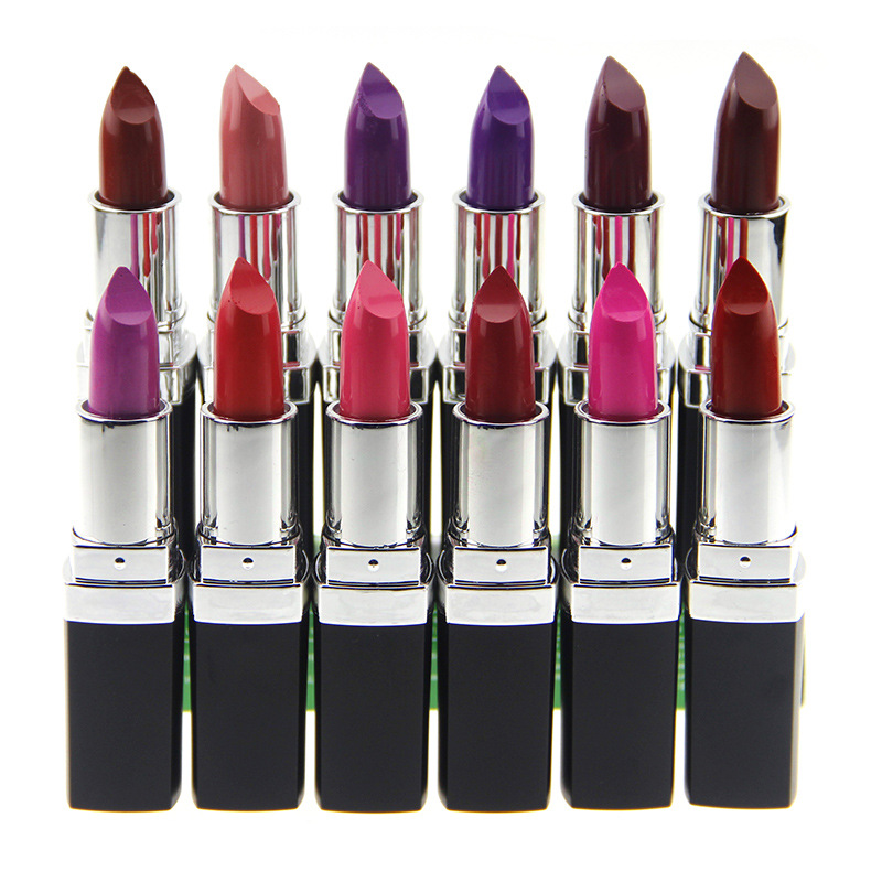High Quality 1pc Lipsticks Long lasting Beauty Makeup Sexy Purple 12 Colors Waterproof Pink Lip Red