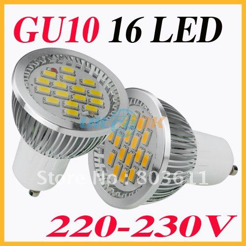 New 220V~230V GU10 16 LED SMD 5630 Energy Saving Light Bulb Lamp Warm White / White free shipping