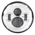 7 Chrome Motorcycle LED Front Headlight 4D Round D shaped Projector Lens High Low Beam For