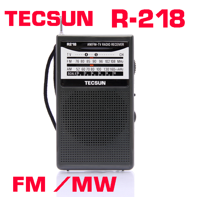 Free Shipping TECSUN R 218 AM FM TV Sound Pocket Radio Receiver with Built In Speaker