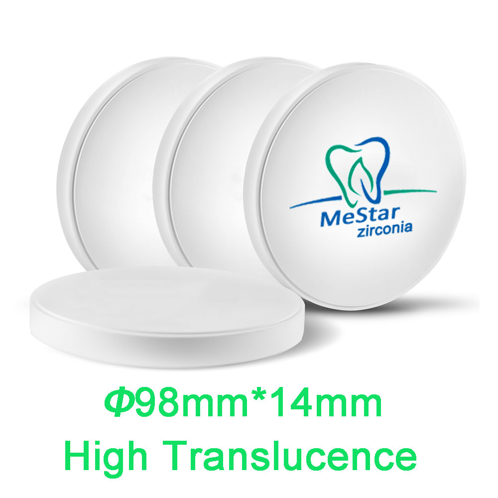 OD98mm*14mm HT Zirconia Discs for Dental labs CADCAM Compatible with Open System, Roland, Imes-Icore, Sirona MCX5, VHF etc..