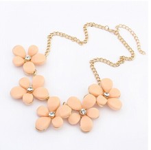NEW DESIGN sweet Colorful Flower Rhinestone Necklace Choker chain statement Necklaces Pendants jewelry for women