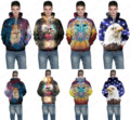 KAWAII Magic Hamsters Sweater Hoodie Outer Space Panda Cat Sweatshirt Hoodies Retro Parrots Map Skateboard Sweartshirts
