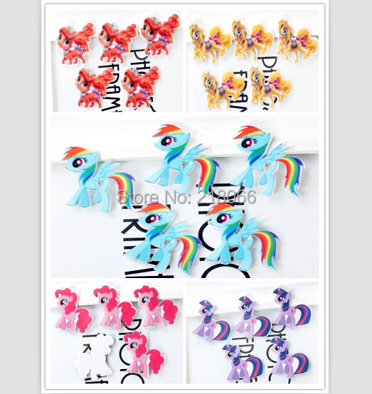 20Pcs Horse font b Burberry b font Rainbow Acrylic Resin Flatback DIY Phone Decoration
