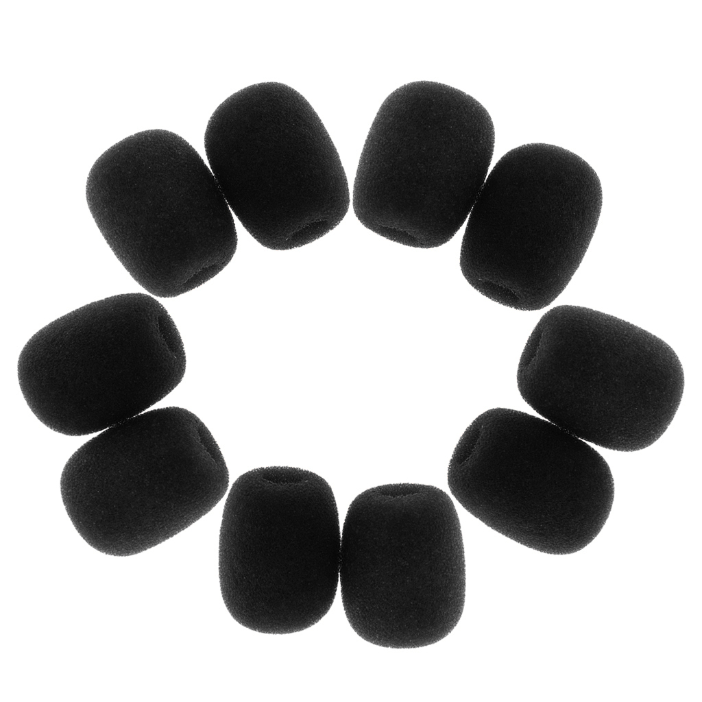 Description Picture 3 of item10 Pieces Clip-on Headset Microphone Sponge Windscreen Wind Muff Mic Accessory for Small Lapel and Headset Microphone