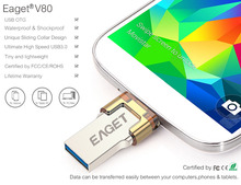 EAGET V80 Official 16G 32G 64G Smartphone USB 3 0 Flash Drive Pen Drive Micro USB