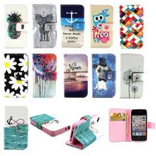 For Apple iPhone 4 4s iPhone4S Wallet Case Cute Chequer Daisy Luxury PU Leather Flip Phone Silicon Cover w Card Slot for Girls