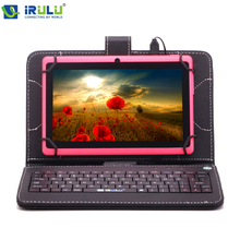 IRULU Brand 7″1024*600HD Android4.4 Tablet PC Allwinner A33 Quad Core 16GB ROM External 3G/WIFI With Black Keyboard Pink