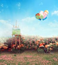 Children’S Sketchpad Mushrooms Background Balloon Photography Backdrops Fond Studio Photo