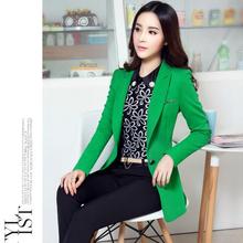 New 2016 Blazer Women casacos femininos Basic Jackets women blazer slim coat Black Green Blazers suits for women cardigan X2428
