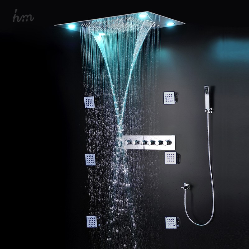 2019 Large Rain Shower Bathroom Ceiling Electric Led