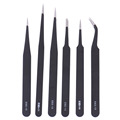 2016 Highly Commend 6 pcs Safe Anti static Stainless Steel Tweezers Repairing Maintenance Tools ESD Stainless