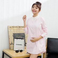 2016 new spring/autumn maternity shirts cotton blouses long sleeve shirts pregnant blouses 16292