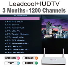 Hot selling iptv box Android iptv box leadcool TV box with 3 months iudtv SKY UK DE IT