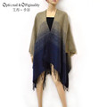 Luxury Brand Wool Women Scarf 2016 winter Best Popular From shallow to deep Patchwork Poncho Women