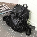 Fashion Genuine Leather Backpack Women Solid Color Soft Zipper Bag Trendy Travel Bag Ladies Sheepskin Backpack