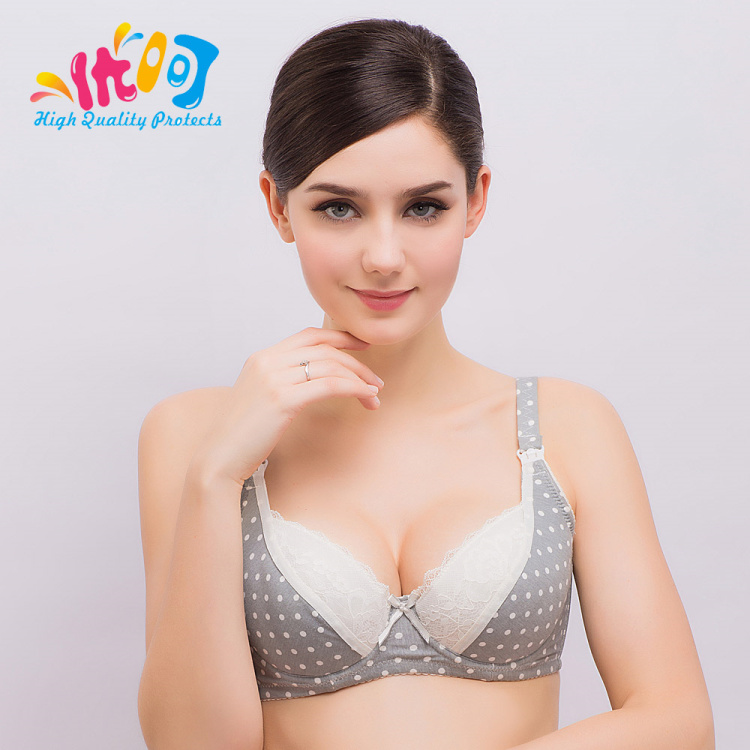 Women Cotton font b Feeding b font Nursing Bra Maternity Bra Dot Women Push Up Padded
