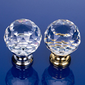 Luxury Crystal Glass Round Drawer Pull Knobs Kitchen Cabinet Cupboard Wardrobe Metal Door Handles Accessories
