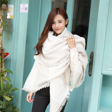 2015 new za winter plaid scarf women new worsted cashmere beige cozy checked blanket oversized wrap shawl tartan plaid scarf
