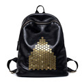 Trendy New Backpack Women Soild Color Casual Travel Bag Fashion Rivets Ornament Simple Bag High Quality