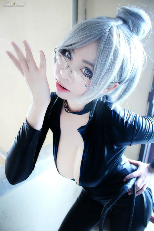 Prison School Shiraki Meiko Sexy Black Bandage Faux Leather Cosplay