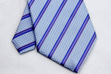 NT0116 Blue Purple Stripe Smooth Classic Silk Polyester Jacquard Woven Man s Business Wedding Luxury Tie