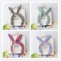 New Girl s Ribbon Bow Headdress Hair Accessories Rabbit Ear Hair Band Flower Plaid Stripe Dot