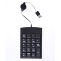 19 keys USB Number Keypad Retractable USB Cable Num Pad Keyboard for Laptop PC notebook Black