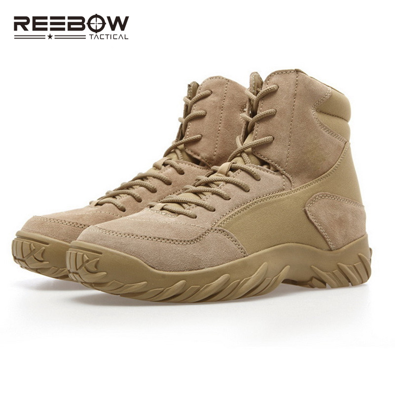 REEBOW US ARMY Tactical Boots Military Men's Soldier Desert Combat Shoes Men Outdoor Hiking Camping Climbing Mountaineering Boot