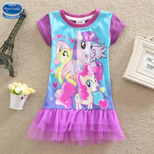 New 2016 Summer Kids Fashion Baby Clothes My Pony Girl Dress Baby Girls Clothing Short Sleeve Dresses For Girls Vestido