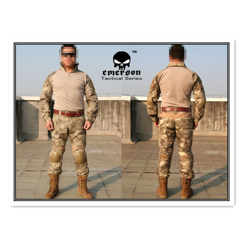 Combat Uniform Emerson tactical BDU Airsoft uniform Gen2 Combat Shirt & Pants with pads A-Tacs EM6912
