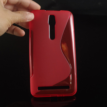 Free Shipping Soft S Line Wave TPU Gel Cover Case Skin for Asus Zenfone 2 ZE550ML