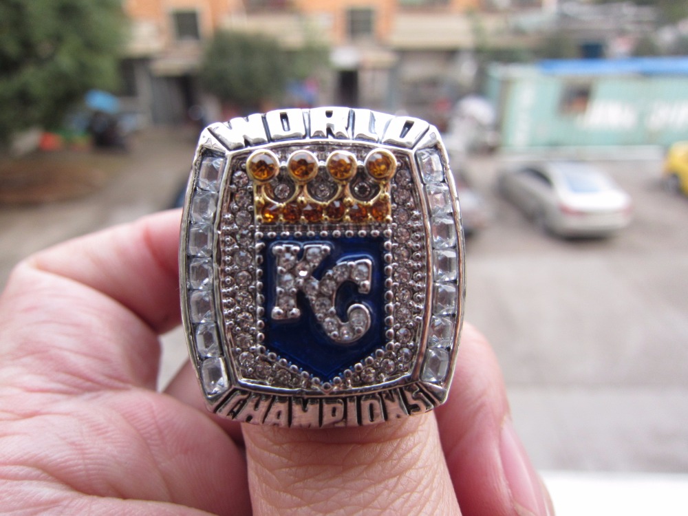 Free Shipping ! solid Ring Hot Sale 2015 Kansas City Royals World Series Baseball Championship ...