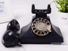 vintage antique telephone  resin rotary dial style telephone with redial and hands free function