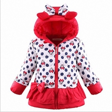 girls winter coat children cute polka dot hooded down jacket outerwear kids girl warm clothing baby
