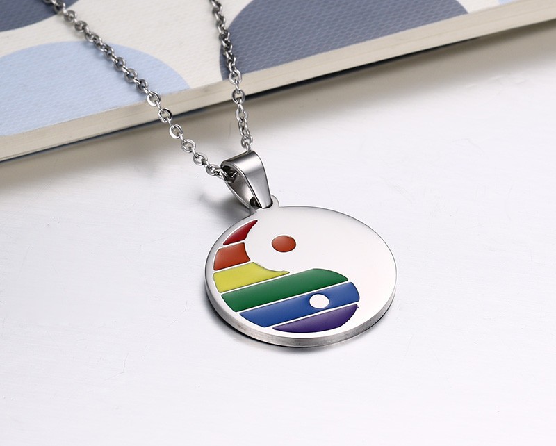 Rainbow-Jewelry-For-Women-Men-Stainless-Steel-Tai-Chi-Bagua-Design-Gay-Pride-Necklaces-Pendants-Jewelry-Wholesale (8)