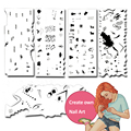 Custom Nail Art Airbrush 3D Nail Art Stencil Templates nail Decorations Set with 5 Design Sheets