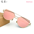 RTBOFY 2017 New Cat Eye Sunglasses Women Vintage Fashion Rose Gold Mirror Sun Glasses Unique Flat